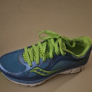 Saucony Vibrant Blue and Lime Athletic Shoes